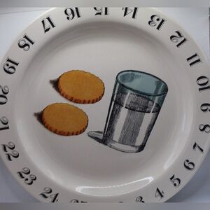 John Derian Vintage Style Plate with Cookie and Glass Design